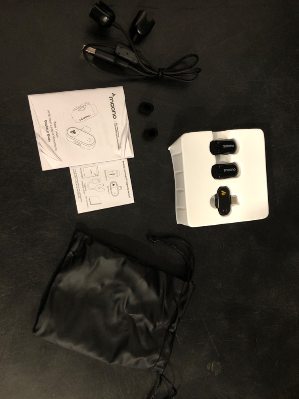 Photo 1 of MAONO Wave T1 Mini Wireless Lavalier Microphone for iPhone 16 15, Android, Tablet, PC, Clip on Lapel Mic with USB-C Plug, Noise Cancellation, AI Voice Filter for Video Recording Vlog TikTok YouTube