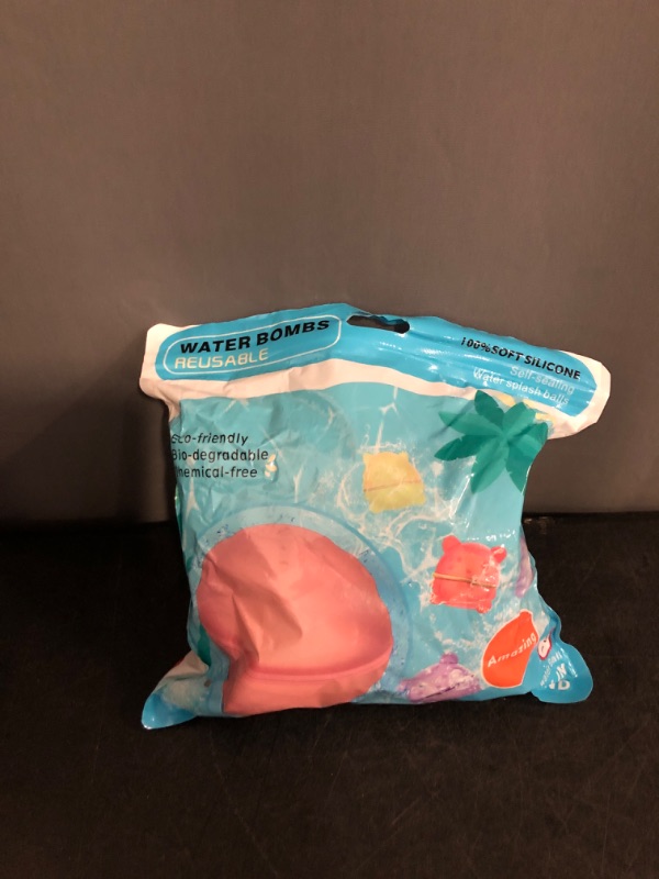 Photo 1 of 8 pcs Reusable Water Balloons - Self Sealing Quick Fill, Silicone Water Balloons Water Balloon Pump