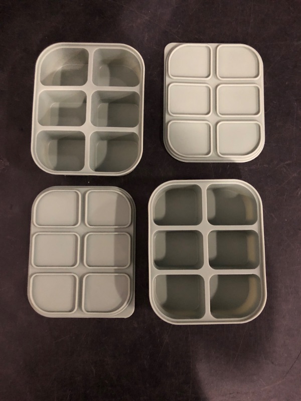Photo 1 of Ice Cube Tray 2 Pack – Stackable Large Silicone Ice Cube Freezer Molds & Easy Release Square Ice Cube Maker with Removable Lid BPA Free for Cocktail,Whiskey?Soup Baby Food