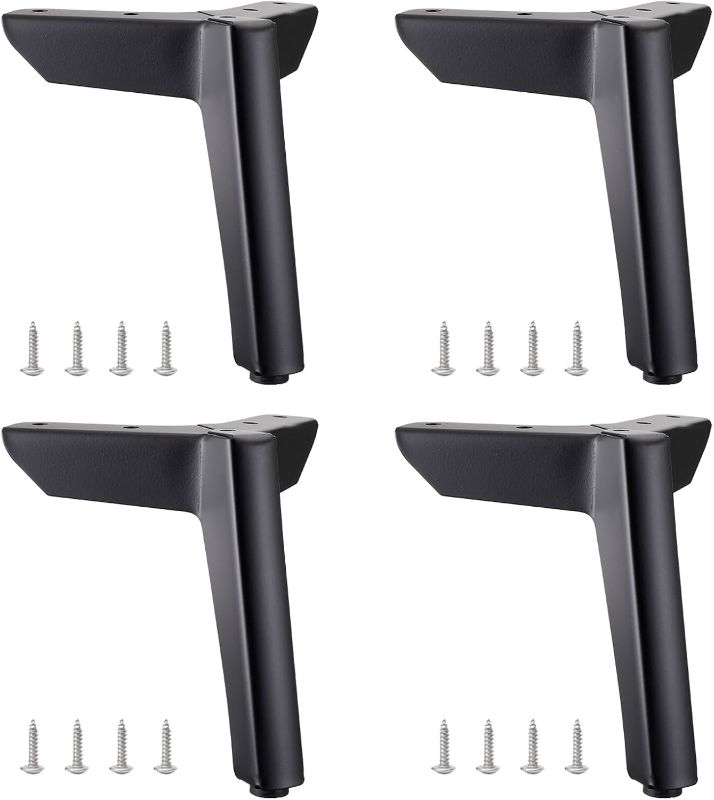Photo 1 of Modern Furniture Legs, 4Pcs Metal Sofa Feet Table Bed Chair Desk Dresser Cabinet Furniture Support Feet with Screw,Black,8CM