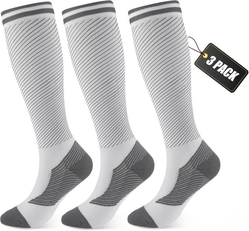 Photo 1 of FULLSOFT Medical Graduated 30-40mmHg Compression Socks for Women&Men Circulation Knee High Socks Hiking Running Stockings