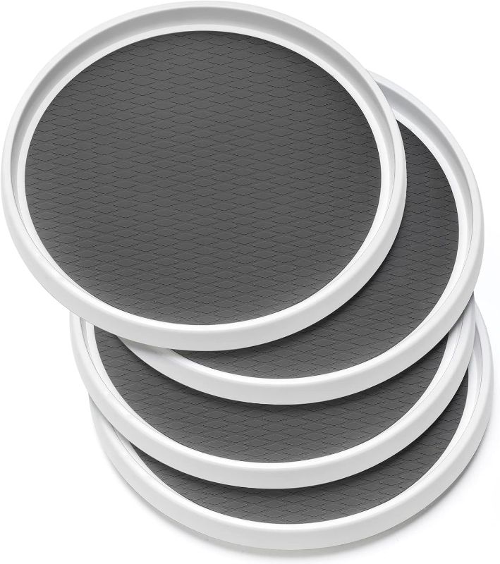 Photo 1 of Set of 4, 10 Inch Non-Skid Lazy Susan Organizers - Turntable Rack for Cabinet, Pantry Organization and Storage, Kitchen, Fridge, Bathroom Makeup Vanity Countertop, Under Sink Organizing, Spice Rack