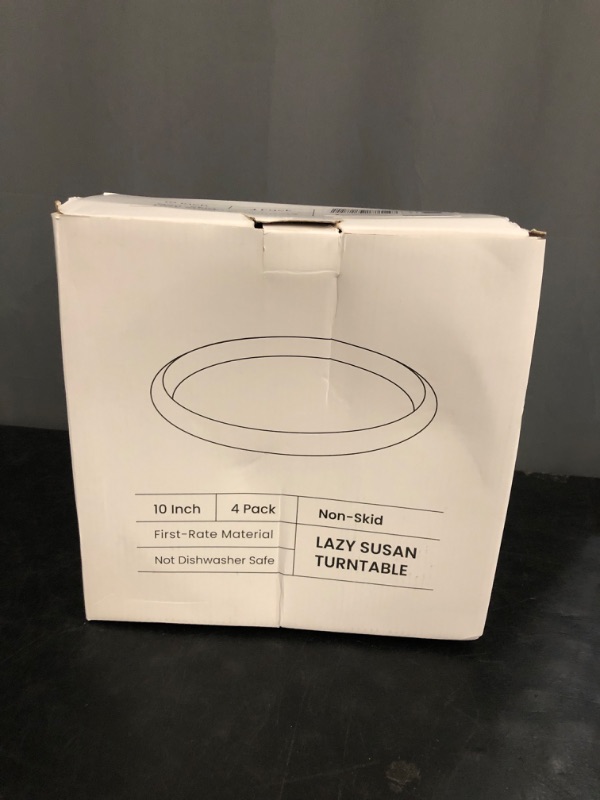 Photo 1 of Set of 4, 10 Inch Non-Skid Lazy Susan Organizers - Turntable Rack for Cabinet, Pantry Organization and Storage, Kitchen, Fridge, Bathroom Makeup Vanity Countertop, Under Sink Organizing, Spice Rack