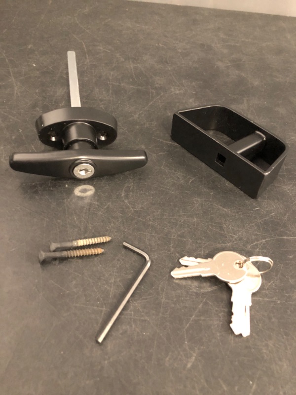 Photo 1 of Shed Door Latch T-Handle Lock Kit with 4 Keys,Storage Barn Shed Door Hardware Lock Set 4½" and 5½" Stem