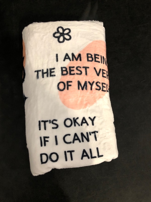 Photo 1 of Positive Affirmation Stress Relief Gifts, Soft Blanket with Daily Affirmations Messages, Self Care Motivational Inspirational Encouragement Gifts for Women (50"x 60")