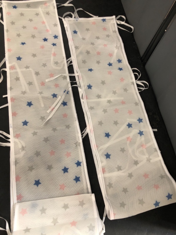 Photo 1 of BreathableBaby Breathable Mesh Liner for Full-Size Cribs, Classic 3mm Mesh, Starlight (Size 4FS Covers 3 or 4 Sides) Color may be different.



