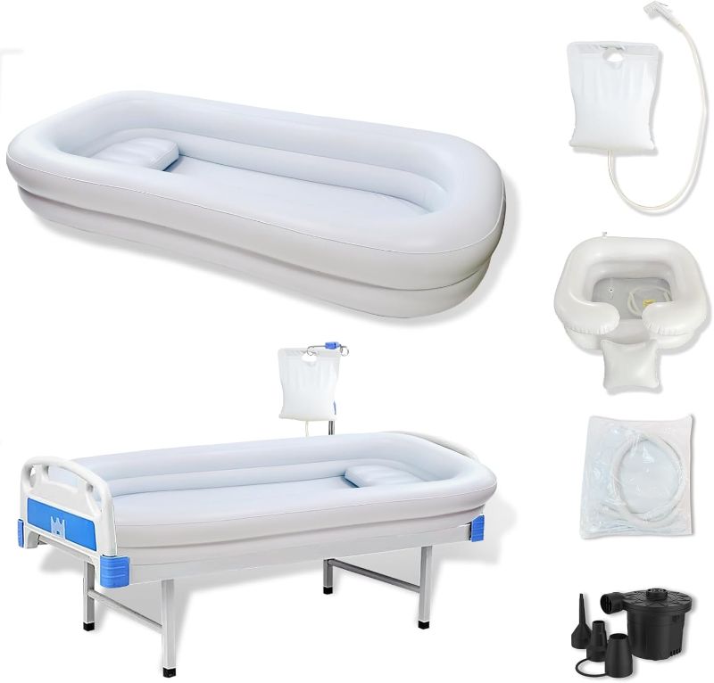 Photo 1 of Medical Inflatable Bathtub,Inflatable Bed Bath,Medical PVC Bedside Shower Bathtub Kit,Bed Baths for The Disabled,Suitable for Disabled People, Elderly Pregnant Women, Etc