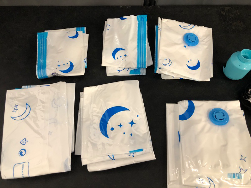 Photo 1 of 20 Pack Vacuum Storage Bags, Space Saver Bags (4 Jumbo/4 Large/4 Medium/4 Small/4 Roll) Compression for Comforters and Blankets, Sealer Clothes Storage, Hand Pump Included