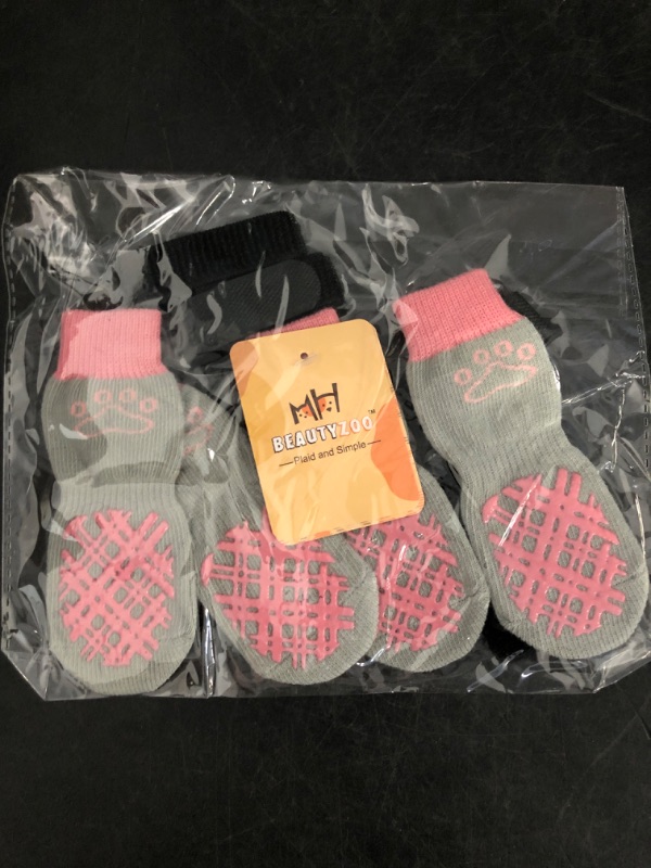 Photo 1 of BEAUTYZOO Dog Socks to Prevent Licking for Hardwood Floors - Socks for Small Medium Large Dogs - Hot/Cold Pavement Traction Control Non Skid Anti Slip Socks for Puppy Old Senior Dog, Paw Protector