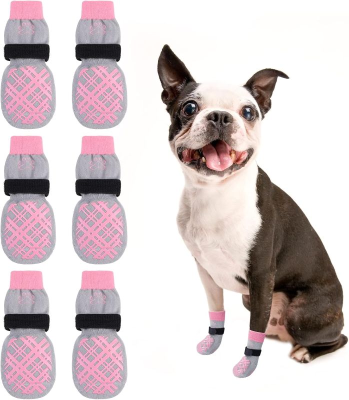 Photo 1 of BEAUTYZOO Dog Socks to Prevent Licking for Hardwood Floors - Socks for Small Medium Large Dogs - Hot/Cold Pavement Traction Control Non Skid Anti Slip Socks for Puppy Old Senior Dog, Paw Protector