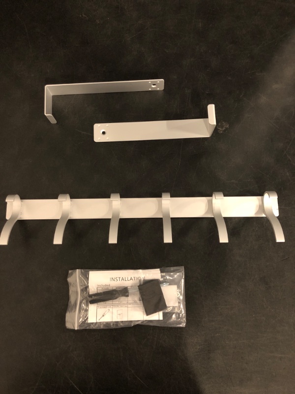 Photo 1 of Over The Door Hooks, Door Hanger Hooks for Hanging, Over The Doors Towel Racks for Bathroom with 10 Coat Hook, Coat Rack Bathroom Accessories 1 Pack, Silver