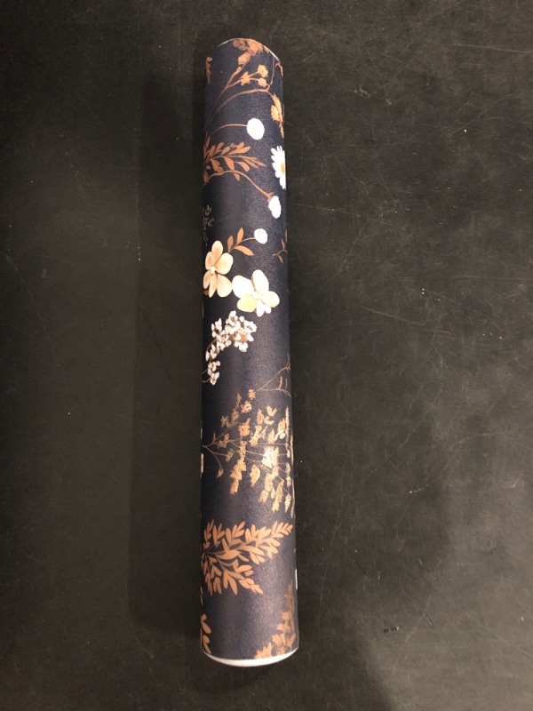 Photo 1 of Dark Floral Wallpaper Peel and Stick 17.5in x 78.7in Vintage Golden Leaf Wallpaper Vinyl Waterproof Self-Adhesive Boho Botanical Wall Paper Mural for Bookcase Bedroom Cabinet Decor