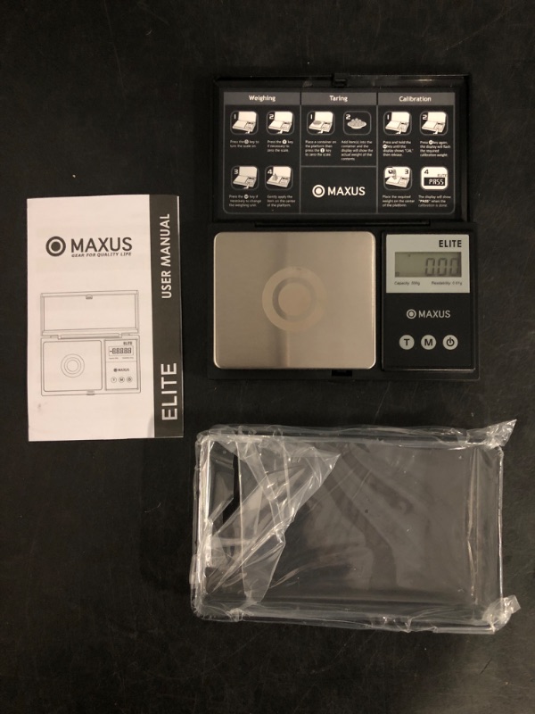 Photo 1 of MAXUS Digital Pocket Gram Scale 500g x 0.01g High Precision with Tray, Weighs Small Food, Jewelry, Ounces, Grains, LCD Display, Tare Function