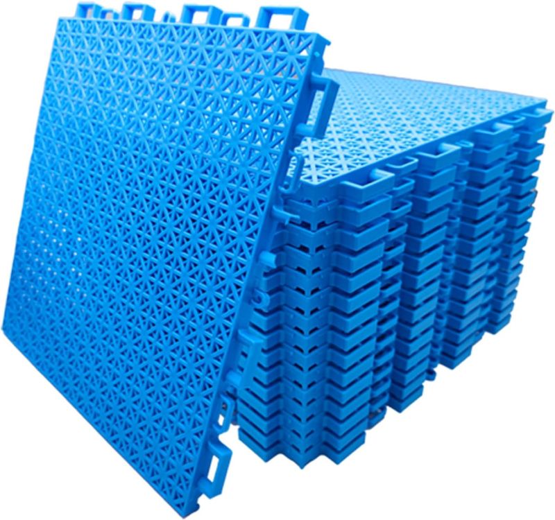 Photo 1 of 16pcs Pool Drainage Mat,Above Ground Walkways to Prevent Dirt from Entering The Pool, Pool Mats with Multiple Splicing Methods,Interlocking Plastic Floor for Pools Shower Rooms (10.3" x 10.3")