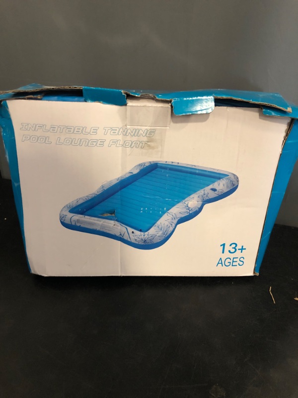 Photo 1 of Inflatable Adult Pool Lounger Float - BAIAI Large Beach Sun Tanning Floaty Raft Sunbathing Water Lounge Floaties Tub with Drink Holder - Blow Up River & Lake Suntan Floating Swimming Mattress Mat(L)

