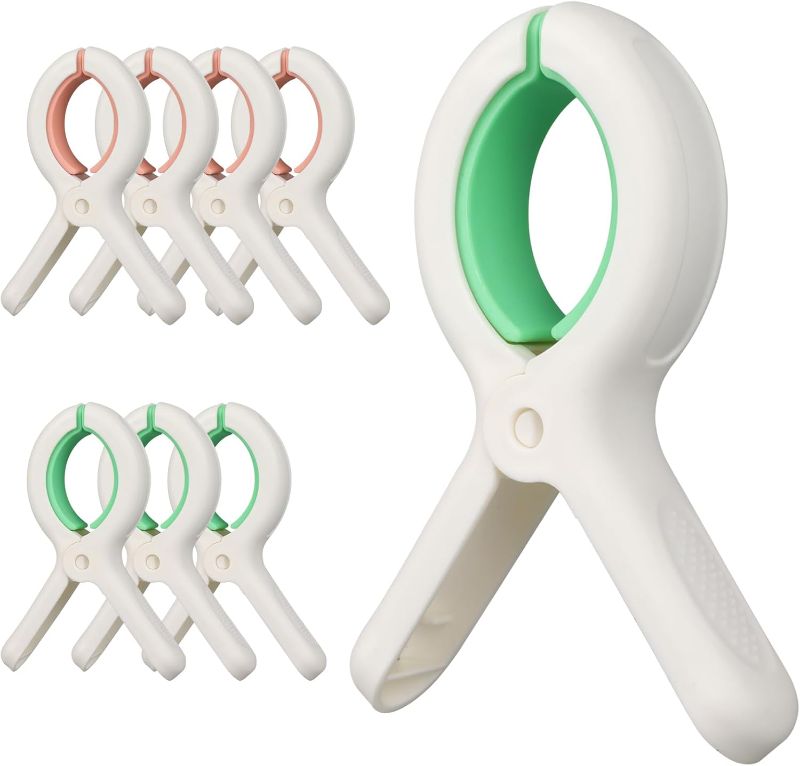 Photo 1 of 5.1 Inch Extra Large Beach Towel Clips for Beach Chairs Jumbo Size Clothes Pins Heavy Duty for Cruise Towel Holder Clothespins for Clothes Pool Boat 2 Colors 8 pcs
