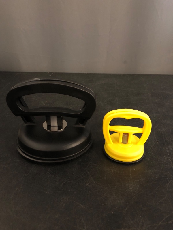 Photo 1 of Dent Puller, 2 Pack Car Dent Puller Kit, Large and Small Suction Cup Dent Puller Kit for Car Dent Repair, for Glass Tile Mirror, Granite Lifting and Object Moving,L+S (Black-Yellow)
