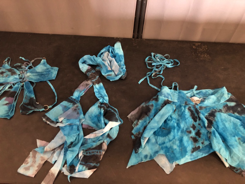 Photo 1 of (Small) 2 Piece Skirt Outfit for Women Y2K Butterfly Print Sexy Backless Crop Top and Skirt Rave Festival Matching Set