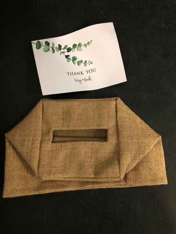 Photo 1 of Stylish Tissue Box Cover - This Burlap Holder Instantly Covers Your Square Tissue Boxes - The Perfect Fall Decorative Cube Cover for Your Bathroom and Home
