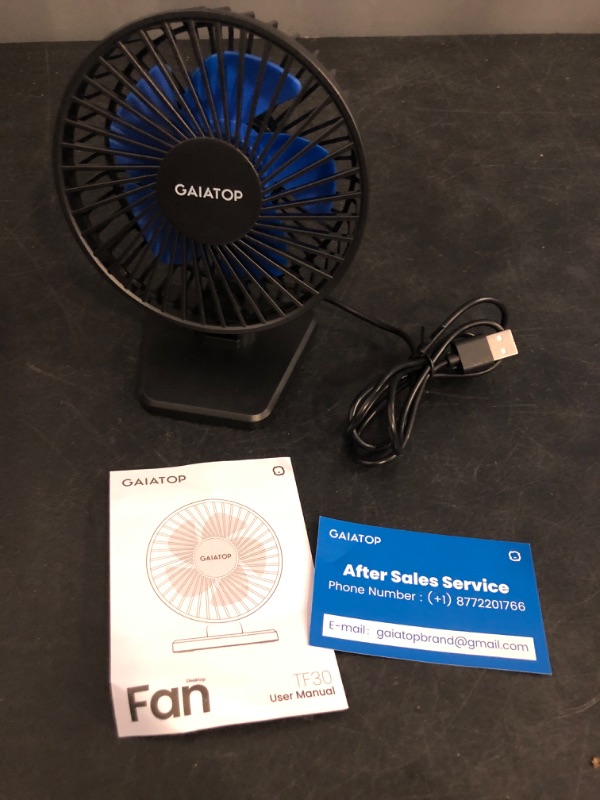 Photo 1 of Gaiatop USB Desk Fan, Small But Powerful, Personal Portable Quiet 3 Speeds, Adjustable Mini Table Desktop fan for Cooling Home Office Car Summer Travel Gifts Black
