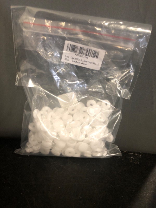 Photo 1 of HNYYZL 150 PCS Plastic Hinged Screw Covers Caps White Folding Cover Cap, Snap Washer Covers Flip Tops for Covering Screw Heads (S)