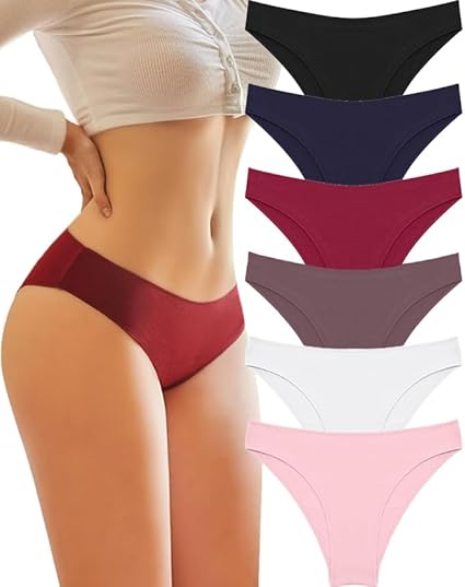 Photo 1 of (Size XL) Knowyou Underwear Cheeky Panties Bikini for Ladies, 6Pack
