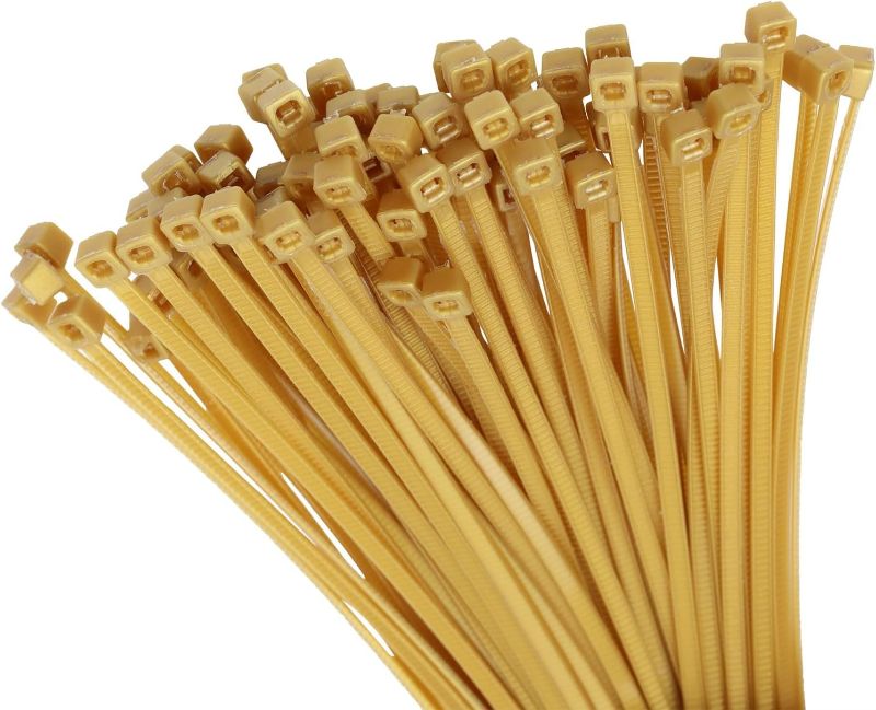 Photo 1 of Mini Skater 6 Inch Multi-Color Multi-Purpose Heavy Duty Nylon Zip Cable Ties (200, Gold)

