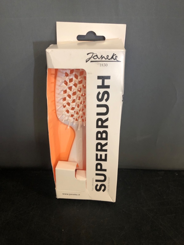 Photo 1 of Janeke Superbrush Detangling Brush for Soft Smoothing Hair Brushing with Anti-Static Bristles - Vented Wet Hair Brush for Blow Drying Use - Perfect for Curly, Thick, Wavy, Fine Hair Types (White)