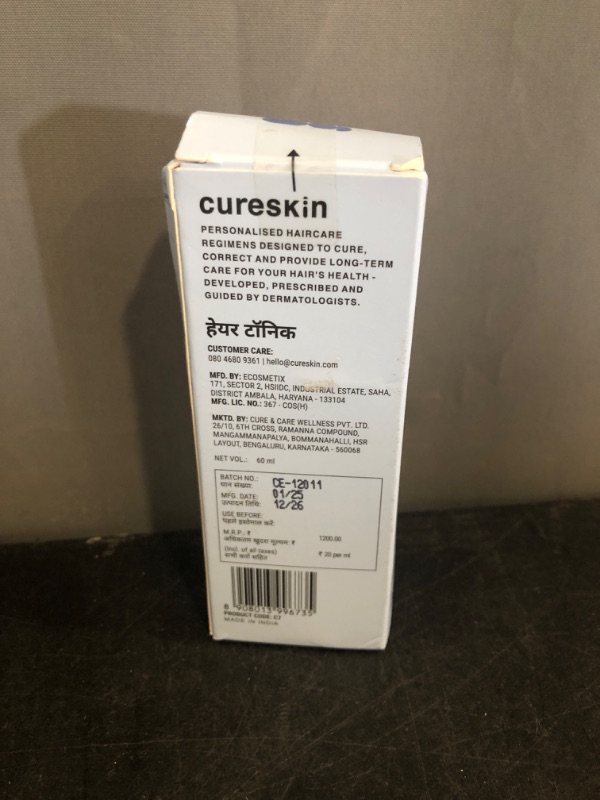 Photo 1 of Cureskin Anti Grey Hair Serum | Reverses & Limits Hair Greying | Dark Pro Hair Solution Natural Hair Darkener, 2.02 Fl Oz (Pack of 1)