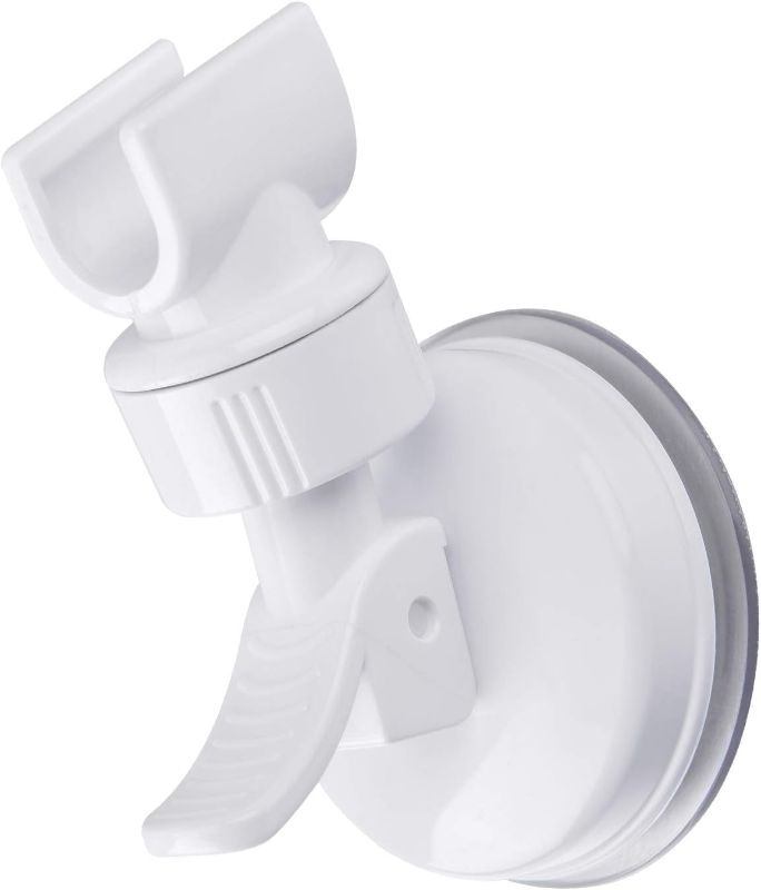 Photo 1 of OUO Adjustable Shower Head Holder, Bathroom Suction Cup Handheld Shower Head Bracket, Removable Handheld Showerhead & Wall Mounted Suction Bracket (Pure White)
