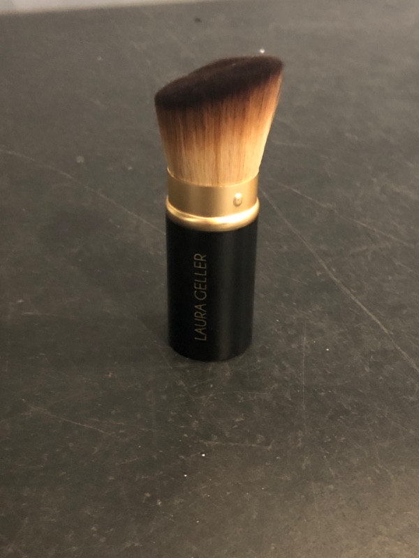 Photo 1 of LAURA GELLER NEW YORK Retractable Black Kabuki Brush for Liquid, Cream and Powder Face Makeup With Aluminum Handle