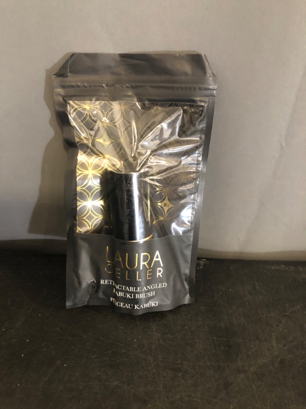 Photo 1 of LAURA GELLER NEW YORK Retractable Black Kabuki Brush for Liquid, Cream and Powder Face Makeup With Aluminum Handle