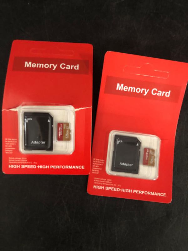 Photo 1 of 2 Pack TF Card 128GB with Adapter, High Speed Memory Card, UHS-I C10 A1 Memory TF Card for Tablet/Mobile Phone/Camera/Car Audio/Game Console (TF162 Red Gold 128GB)
