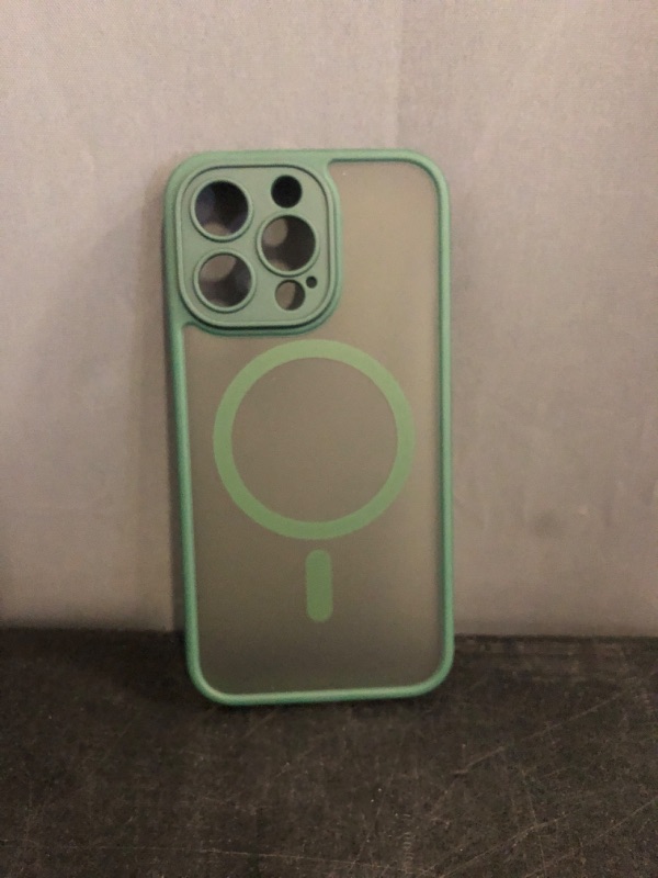 Photo 1 of CANSHN Magnetic Compatible with iPhone 15 Pro Max Case, Upgraded [Full Camera Protection] [Compatible with Magsafe] [Translucent Matte] Shockproof Protective Phone Case Cover 6.7 Inch - Deep Green

