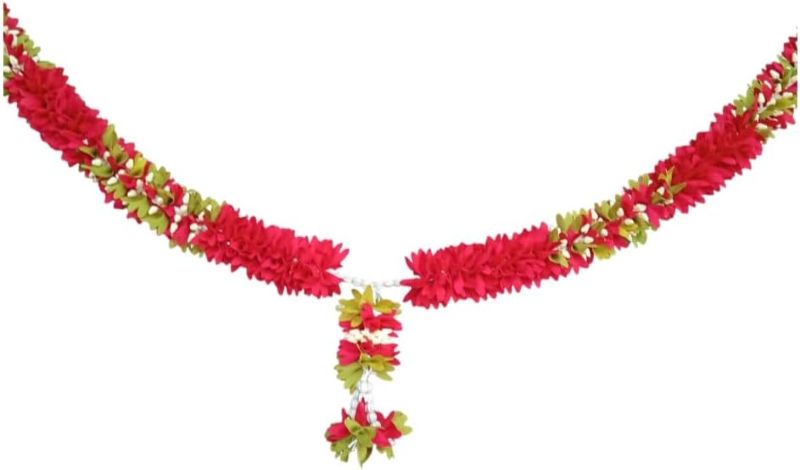 Photo 1 of Toran Hanging for Home Pooja Design Indian Vintage Traditional Main Door - Diwali Decoration Wedding Favor Housewarming, Christmas, Party Home Decoration (Red)
