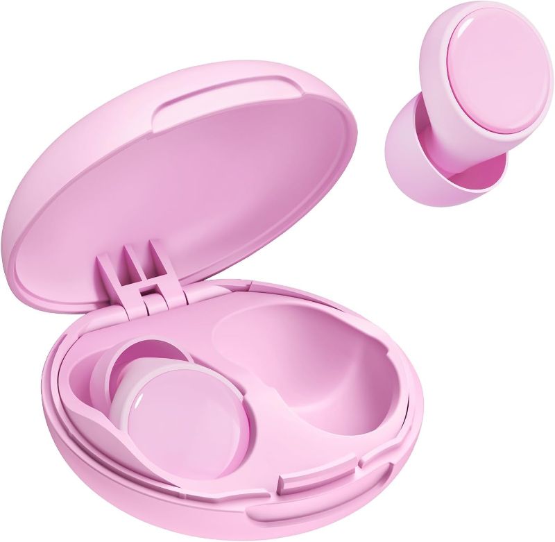 Photo 1 of Ear Plugs for Sleeping 45dB Noise Cancelling Ear Plugs for Concerts, Focus, Travel, Work Silicone Hearing Protection Earplugs with 8 Ear Tips Reusable Noise Reduction Ear Plug with Storage Case Pink

