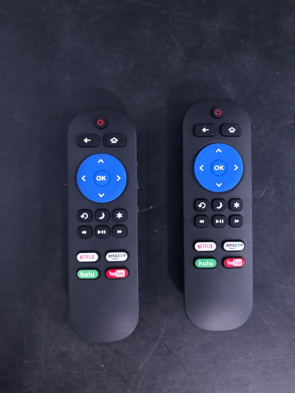 Photo 1 of Pack of 2 IR Remote Only for Roku Built-in TV Remote,for Hisense/TCL/Onn/Element/Sharp/Haier/Hitachi/LG/Sanyo/JVC/Magnavox/RCA/Philips/Westinghouse Roku Series Smart TV, Not for Others Roku or TV
