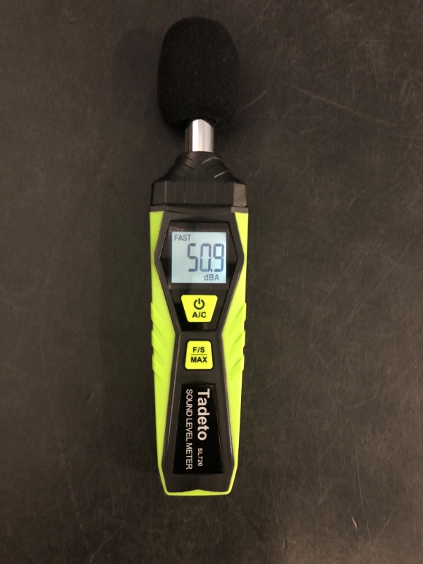 Photo 1 of Decibel Meter, Tadeto Digital Sound Level Meter Portable SPL Meter 30dB to 130dB MAX Data Hold with LCD Display Backlight A/C Weighted for Home Factories