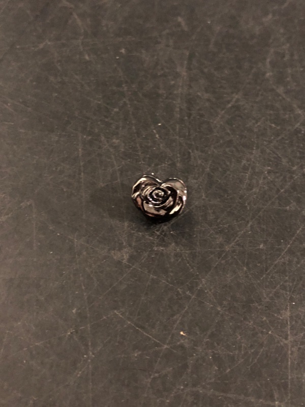 Photo 1 of Rose Charm Heart Charms for Bracelets 925 Sterling Silver Bead Charm Fits Bracelets and Necklaces Paved with Cubic Zirconia Animal Skull Charm Dainty Halloween Charms Jewelry for Women Girls
