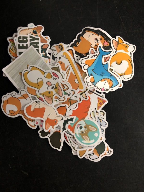 Photo 1 of BEATRI Corgi Dog Stickers Decals 50Pcs Cute Pets Dogs Animal Corgi Waterproof Vinyl Stickers for Laptop, Guitar, Water Bottles Stickers for Kids Teens

