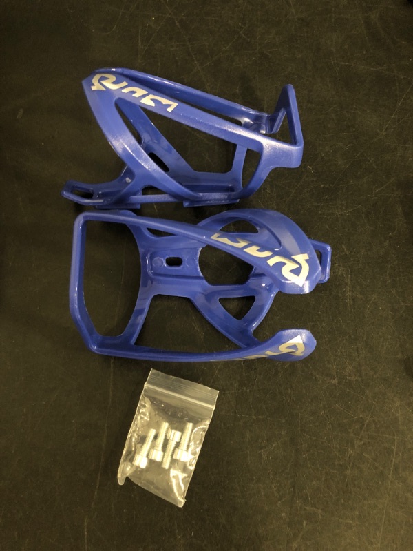 Photo 1 of Bike Water Bottle Cage, Universal Drink Holder, Durable Ultralight Plastic Bottle Holder for Cycling, 2 Pack - Blue