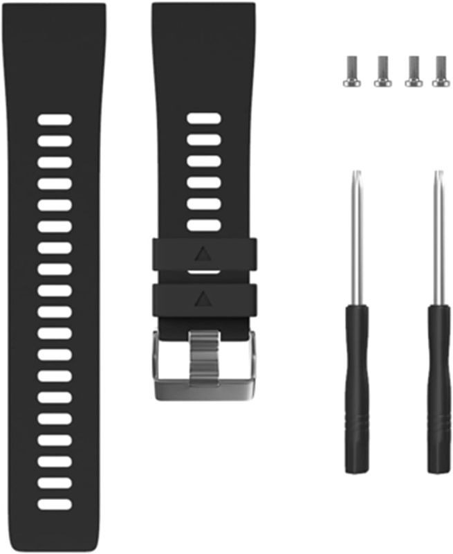 Photo 1 of Replacement Wristband Watch Band Wrist Strap Silicone Soft Band Strap for Garmin Forerunner 35 Smart Watch Bracelet (Color : Black)
