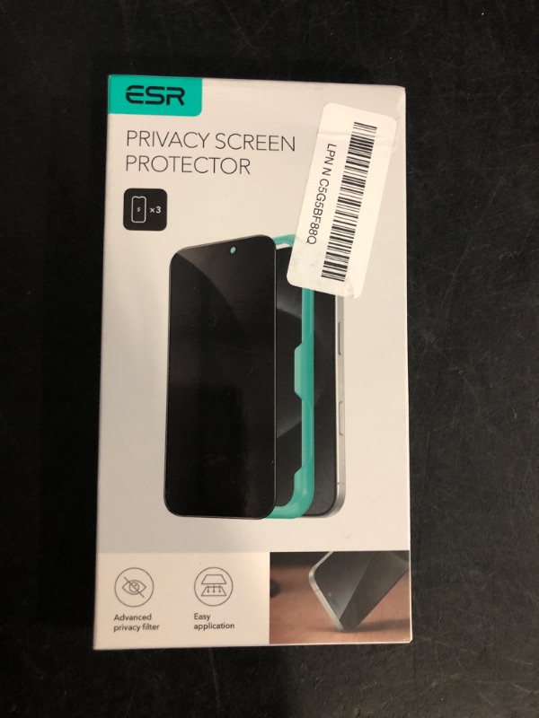 Photo 1 of ESR 3 Pack for iPhone 17 Pro Max Privacy Screen Protector, Military Grade Shatterproof, 9H Hardness, Anti-spy Tempered Glass with UltraFit Tray