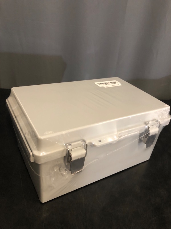 Photo 1 of Zulkit Junction Box ABS Plastic Dustproof Waterproof IP67 Electrical Boxes Hinged Shell Outdoor Universal Project Enclosure Grey, Stainless Steel Buckles 8.7 x 6.7 x 4.3 Inch
