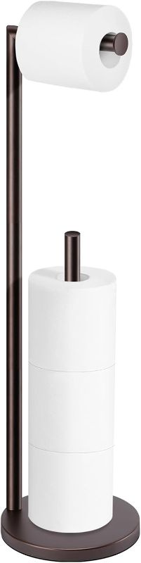 Photo 1 of Toilet Paper Holder Stand,Toilet Paper Holder Free Standing,Bronze Toilet Paper Roll Holder for 4 Rolls,Toilet Paper Stand
