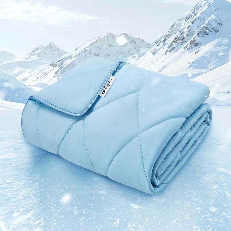Photo 1 of Luciphia Premium Cooling Blanket for Dogs Washable Q-MAX>0.4 Pet Cool Mat for Cats Hot Weather Puppy Lightweight Throw Calming Pad (Blue,29x40 inches)
