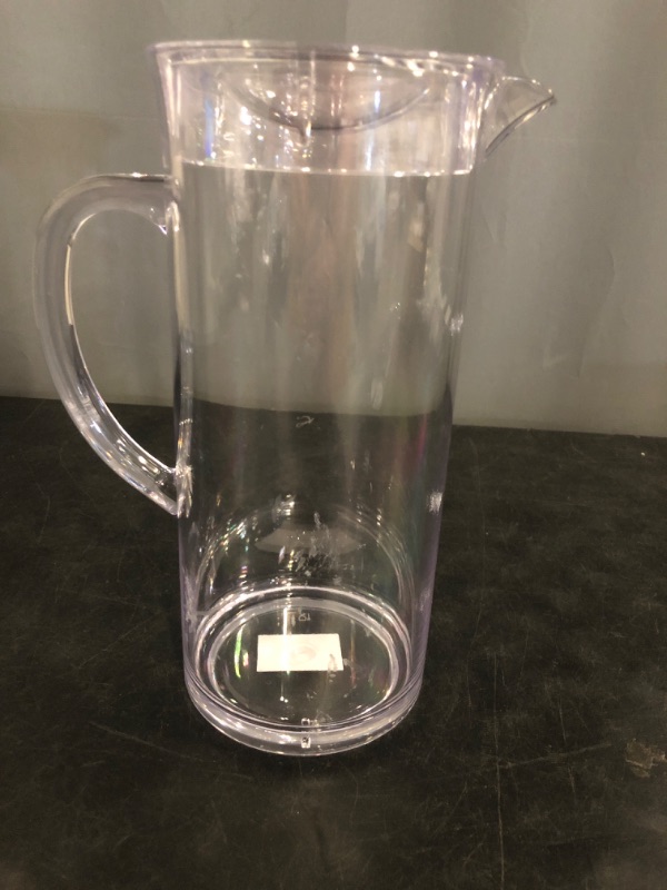 Photo 1 of TableCraft PP321 Beverage Pitcher, 2 qt., with lid, dishwasher safe, SAN plastic, clear, BPA free