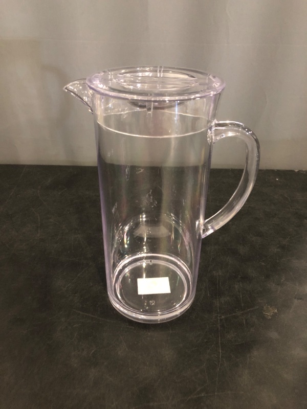 Photo 1 of TableCraft PP321 Beverage Pitcher, 2 qt., with lid, dishwasher safe, SAN plastic, clear, BPA free
