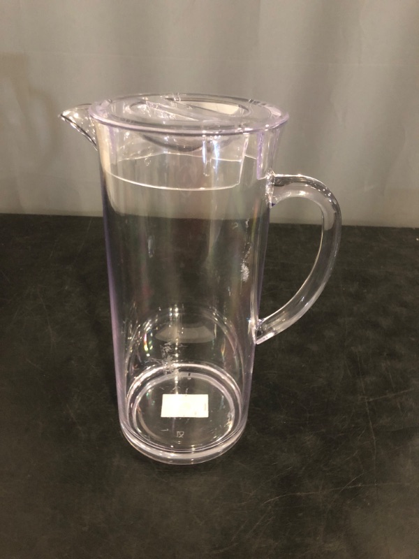Photo 1 of TableCraft PP321 Beverage Pitcher, 2 qt., with lid, dishwasher safe, SAN plastic, clear, BPA free