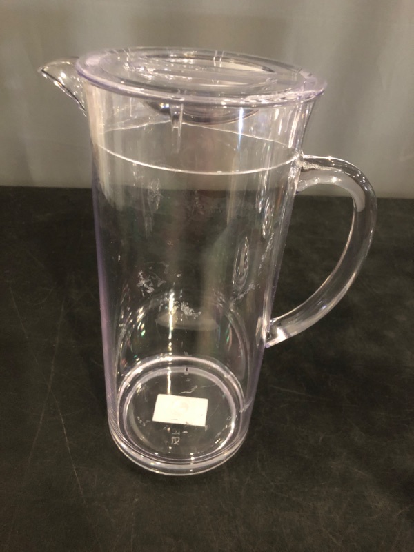 Photo 1 of TableCraft PP321 Beverage Pitcher, 2 qt., with lid, dishwasher safe, SAN plastic, clear, BPA free